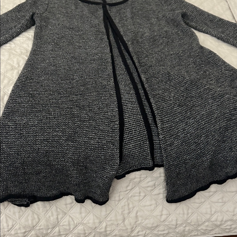 Eileen Fisher Black and Gray Open Cardigan - Picture 4 of 8